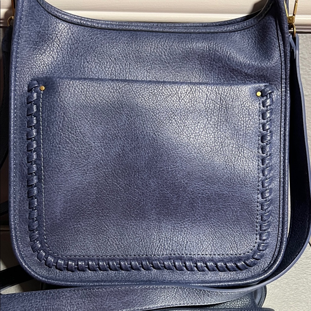 Style & Co. Navy Leather Messenger Bag